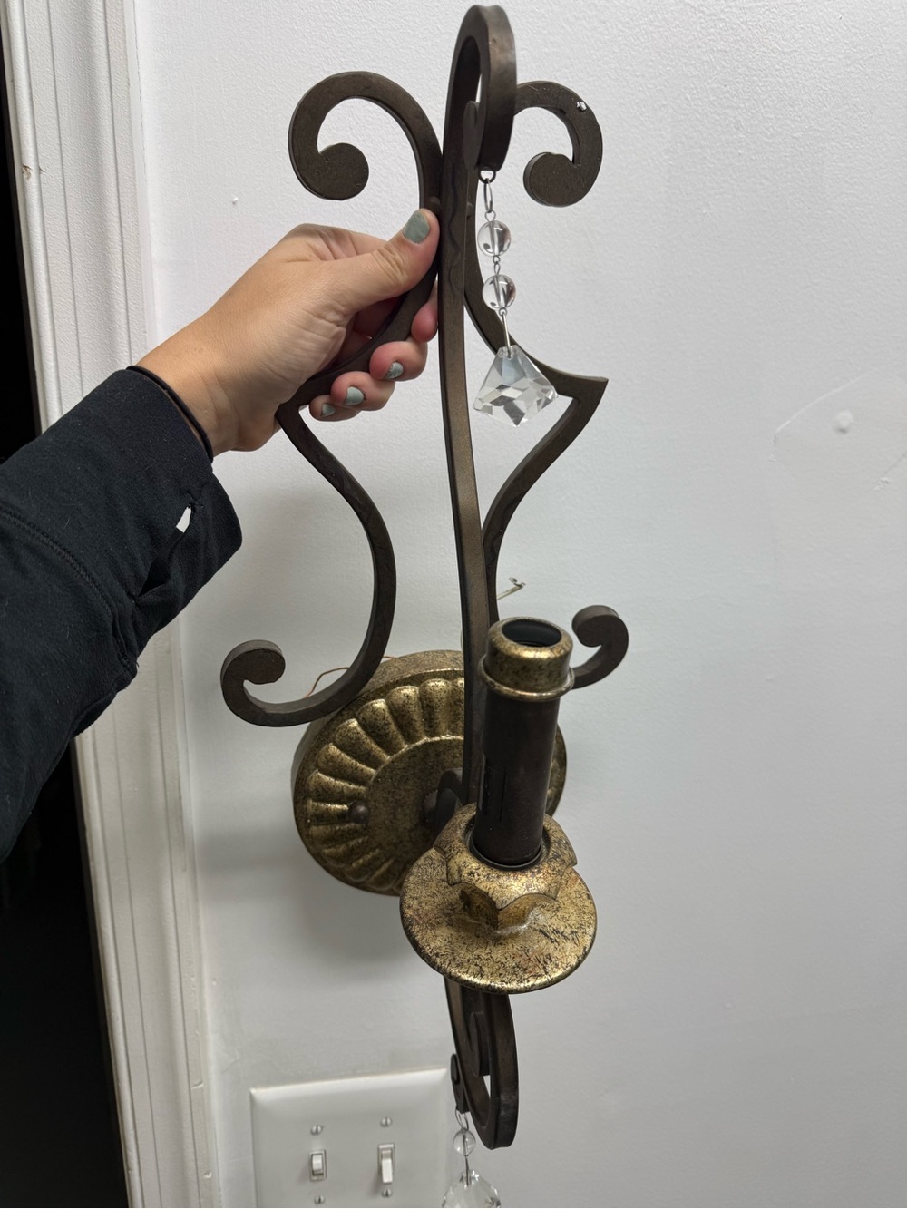 Antique-Style Bronze and Gold Wall Sconce - Home Wall Decor